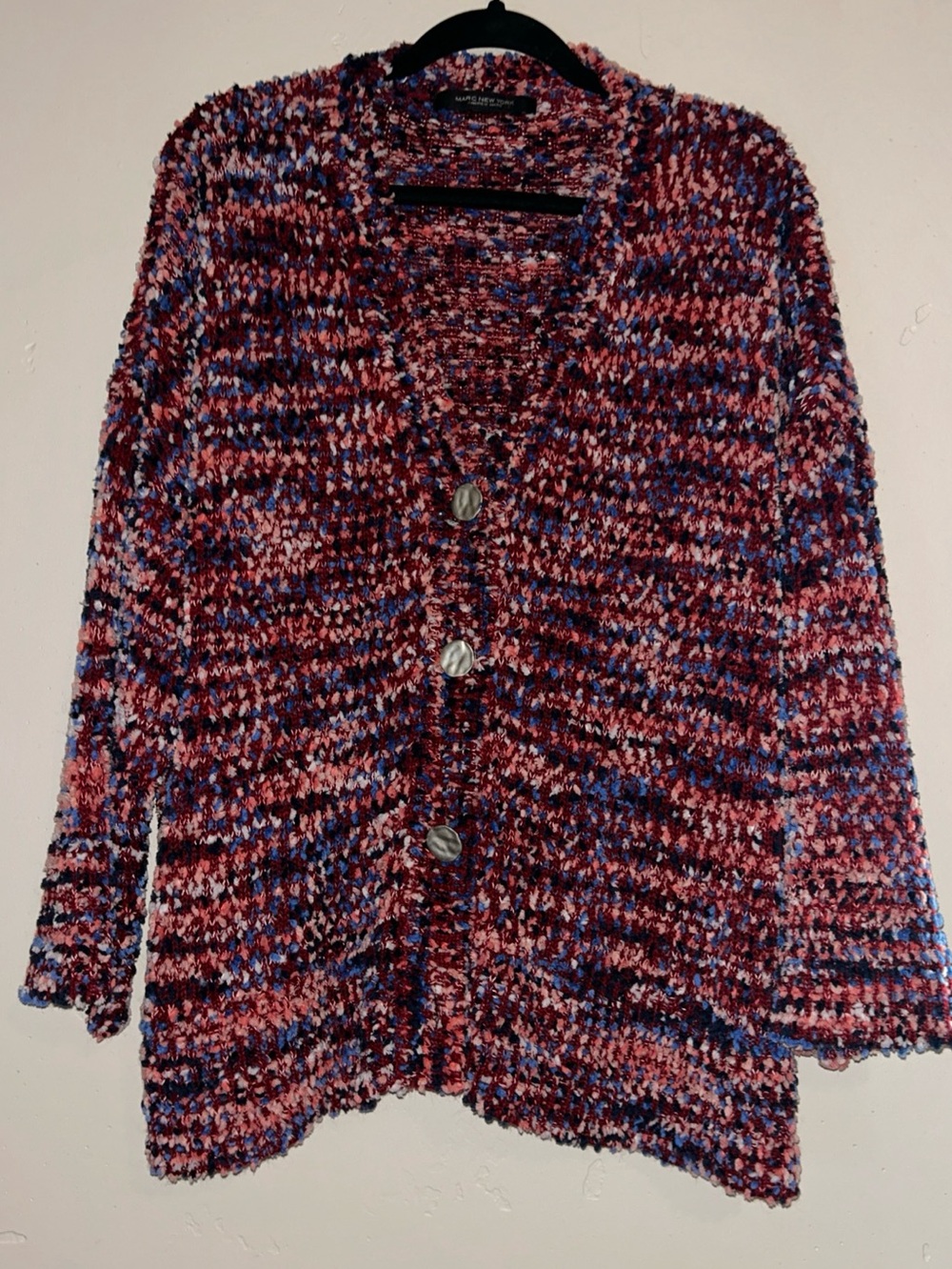 Marc New York Cozy Chunky Knit Cardigan in Mixed Berry Tones XL /XXL